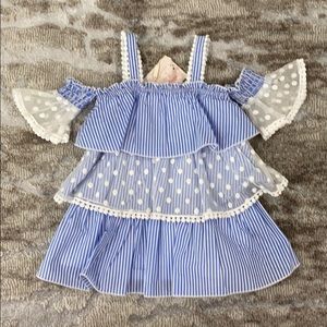 NWT Baby Sara Tiered Cold Shoulder Dress